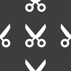 scissors web icon flat design seamless pattern vector image