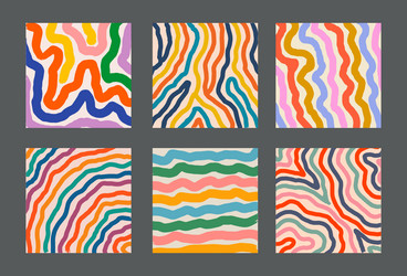set of cool hand drawn abstract colorful brush vector image