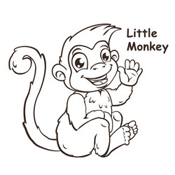 Smiling Monkey Cartoon Vector Image