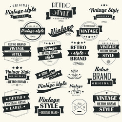 Vintage Retro Labels & Stamps Vector Image