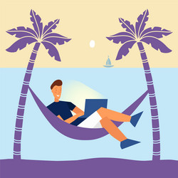 Enjoy work from home and outdoor dream vector