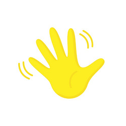 Flat yellow funny hand vector