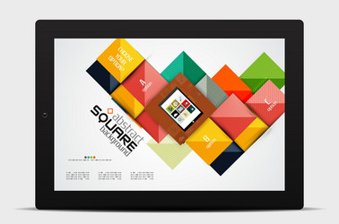 geometric square shapes and infographic option vector