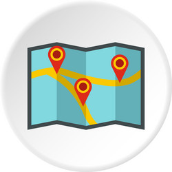 map with pointer icon circle vector image