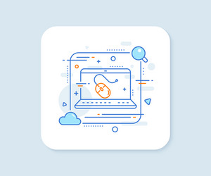 mouse line icon computer component device sign vector image