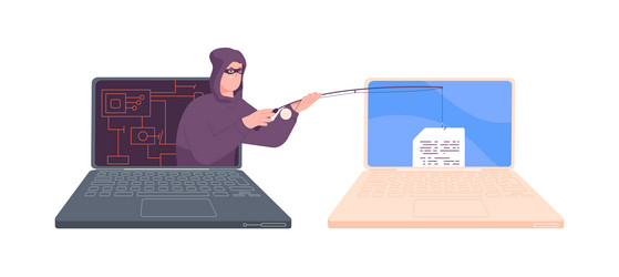 phishing scam attack online computer hacker vector