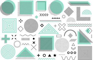 Retro Memphis Geometric Patterns vector image