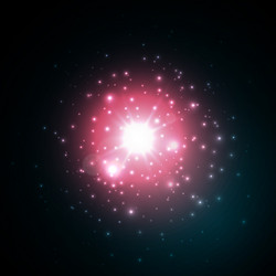 star burst with sparkles in space red glow light vector