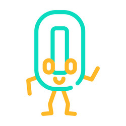 zero number character color icon vector image