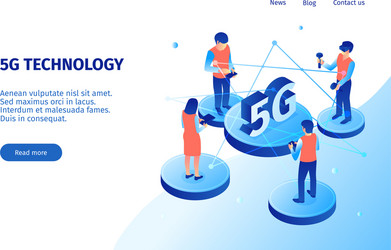 5g connecting people banner vector