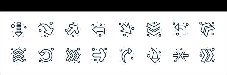 arrows line icons linear set quality vector image