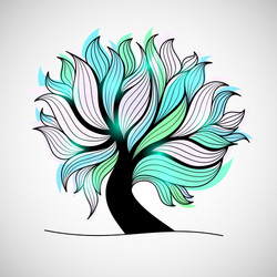 bright colorful tree with branches and leaves vector