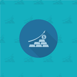 Business graph with arrow pointing up vector