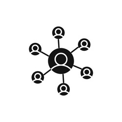 chart network icon set social media connect vector image