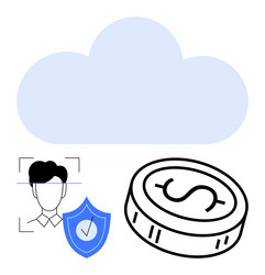 cloud storage security and user authentication vector image