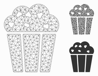 popcorn bucket mesh network model vector image