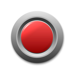 Red circle button template for your design vector