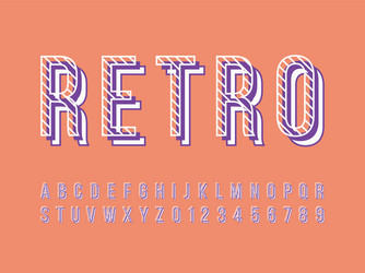 Retro Alphabet Font Set vector image