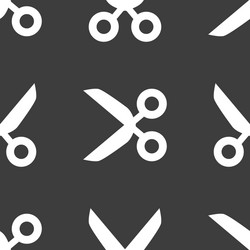 scissors web icon flat design seamless pattern vector image
