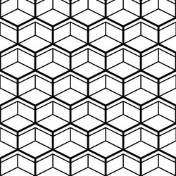seamless pattern with black line hexagons vector image