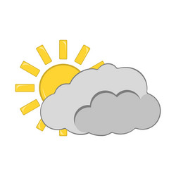 sun with cloud icon weather label for web vector image