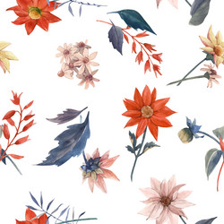 Watercolor floral seamless pattern vector