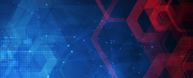 abstract blue geometric hexagon shape technology vector image