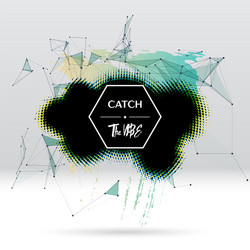 background with brush stroke blot triangular vector image