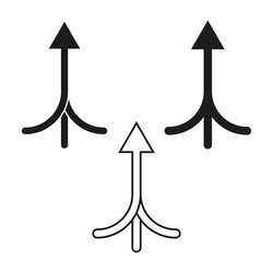 converging arrow shape upward pointer symbol vector image