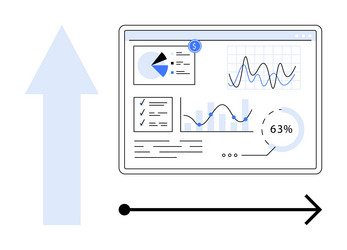 data dashboard with analytics charts metrics vector image