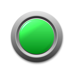 Green circle button template for your design vector