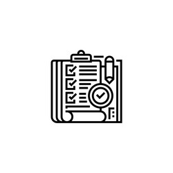 task list outline icon linear style sign vector image