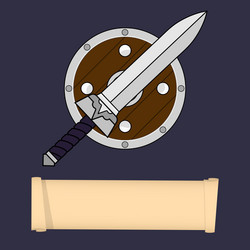 Template game character class warrior vector
