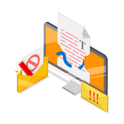 3d isometric flat of computer vector image