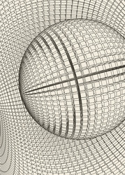 abstract 3d illuminated distorted mesh sphere vector image