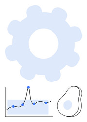 exploring innovation gear symbol data graph vector image