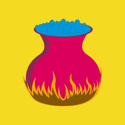 flat on background of potion cauldron vector