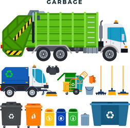 Garbage collection and disposal set containers vector