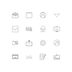 internet technologies linear thin icons set vector image