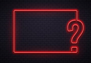 Neon Question Mark Quiz Frame vector image