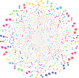 paw footprints exploding cluster vector image