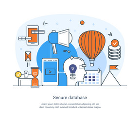 secure database business data protection vector image