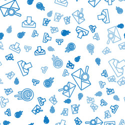 Set line mail and e-mail envelope with magnifying vector