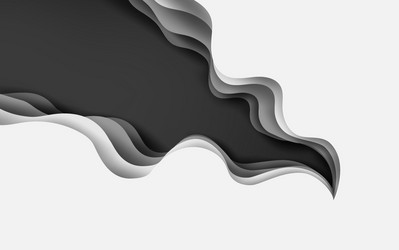 3d paper art abstract curve layer black-white vector