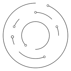 circular concentric lines segmented circles vector image