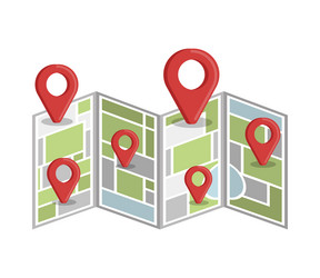 navigation map with pointer vector image