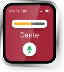 online call user interface design for smartwatch vector image