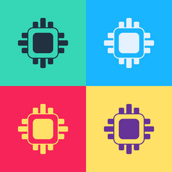 Pop art computer processor with microcircuits cpu vector