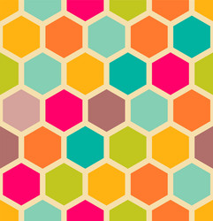 Retro Geometric Hexagon Pattern vector image
