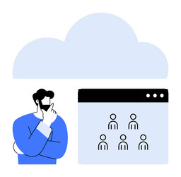 cloud-based team collaboration and user management vector image
